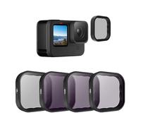 TELESIN 4 Pack filtros CPL ND8 ND16 ND32 Compatible para GoPro Hero 11 Hero 10 Hero 9 Negro Densidad Neutra y Kit de Filtro polarizador Protección de Lente para Go Pro 11/10/9 Accesorios