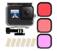 TELESIN 60M Carcasa Impermeable para GoPro Hero 13 Hero 12 Black Hero 11/10/9, Cubierta Protectora Transparente con Soporte de liberación rápida para GoPro Hero 9-13 + 3 filtros + 6 láminas antivaho