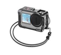 TELESIN Action 6 Cage para dji Osmo Action 6, Aluminio, Liberación Rápida | Jaula CNC con protector de lente, acceso rápido a batería, zapata fría, rosca de 1/4" y puertos de expansión