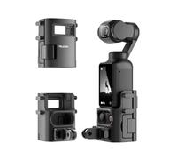 TELESIN Adaptador de expansión para DJI Osmo Pocket 3 - Jaula protectora de doble zapata fría con adaptador extraíble de doble garra (interruptor delantero/trasero) y bloqueo de seguridad, para Pocket