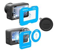 TELESIN [AR-Ultra] Protector de pantalla y lente con cubierta de lente de silicona para DJI Osmo Action 6, revestimiento antirreflectante AR para vlogging al aire libre, con marco de alineación