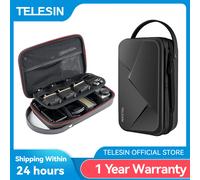 TELESIN bolsa espacial ajustable de transporte impermeable PU para GoPro Hero 13 12 11 10 9 8 7 6 Insta360 DJI Osmo bolsa de accesorios de acción Modelo Antiguo