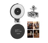 TELESIN C03 Magnético Selfie Luz, Luz del Teléfono con 3 Modos de Iluminación, Compatible con mag Safe, Portátil LED Selfie Luz para iPhone Android para Selfies/Fotografía/Zoom Llamadas (Negro)