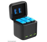 Telesin Caja de carga triple + 2x batería - GoPro 9/10/11 Batería azul