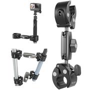 TELESIN Doble Abrazadera para Manillar Bici/Moto, Rotación 360° | Doble sujeción, rótula 360°, compatible con la mayoría de manillares.