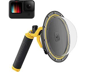 TELESIN Dome Port para GoPro Hero 12/11/10/9 Black, Funda Impermeable de 6 Pulgadas con Flotador Empuñadura, con Pistola de gatillo y Toma subacuática para fotografía subacuática