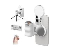 TELESIN Fun Shot - Agarre magnético para cámara de teléfono + luz magnética C03 para selfies (blanco) compatible con iPhone y Android, kit de creador para selfies/fotografía/TikTok/llamadas de zoom