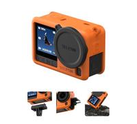 TELESIN Funda protectora de silicona para DJI Osmo Action 6, incluye tapa de lente y cordón, antideslizante, a prueba de polvo, a prueba de golpes, antiarañazos, lavable, funda de protección de cámara