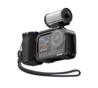 TELESIN Kit de empuñadura de aleación de Aluminio para dji Action 6 con Jaula Protectora metálica & luz de Video RGB magnética, luz LED portátil con difusor, CRI 95+, Soporte Cold Shoe, Accesorios
