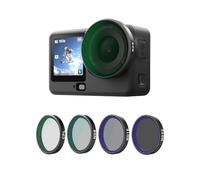 TELESIN Kit de Filtros CPL ND para dji Osmo Action 6, 4 Piezas ND8 ND16 ND32 CPL, Filtro de Densidad Neutra Polarizador con Montaje Rápido, Vidrio Óptico HD Multicapa, Accesorio Combo para Creadores