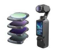 TELESIN Kit de filtros CPL/ND16/ND64/ND256 para dji Osmo Pocket 4/3 | Cristal óptico HD multicapa | Montaje magnético rápido | Reduce reflejos y mejora el color