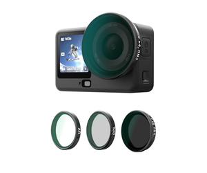 TELESIN Kit de Filtros para dji Osmo Action 6 - VND 2-32 ND Variable, Filtros CPL UV, Montaje Rápido, Vidrio Óptico HD Multicapa, Accesorio para Viaje, Deportes y Video Cinematográfico