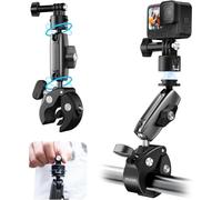 TELESIN° Liberación rápida Soporte de Bicicleta/Motocicleta para GoPro Hero 13/12/11, dji Osmo Action 5 Pro/4, Insta360 Soporte Manillar de Ajustable Giratorio de 360 Grados Acción Cámaras Accesorios