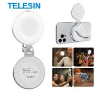 TELESIN Luz de relleno magnética Mini luz para selfies 3 modos de brillo ajustable para teléfono inteligente Iphone XIAOMI HUAWEI SAMSUNG Phone Fill-in light