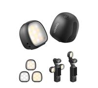 TELESIN Luz de Relleno Magnética para dji Osmo Pocket 4 3 CRI95+ Mini Lámpara Vlog con 3 Temperaturas de Color 3 Niveles de Brillo Ultra Ligera 19g Portátil para Creación de Contenido