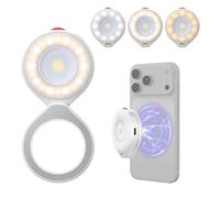 TELESIN Luz Selfie 2 en 1 para iPhone y Android, MagSafe con Flash LED | Luz anular magnética de 5000 lux, CRI 85+, recargable, ideal para selfies, vlog, fotos, TikTok, vídeo y creación de contenido
