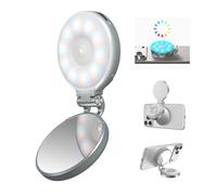TELESIN Luz Selfie RGB 4-en-1 Magnética con Espejo y Soporte | Luz LED 2500-7000K para MagSafe/iPhone/Android | 360° Luz Portátil Recargable para TikTok, Vlogging, Maquillaje, Fotografía y Streaming