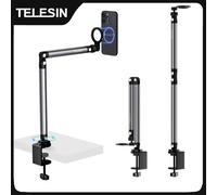 TELESIN magnético de liberación rápida para teléfono móvil, soporte de Clip de escritorio para fotografía, soporte de aleación de aluminio Universal para teléfono inteligente Clip version