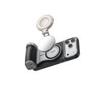 TELESIN Master Grip para iPhone 18 Pro con Luz LED Magnética | Luz de Vídeo LED 2500K-7500K, Carga Inalámbrica 3200mAh, Empuñadura de Cámara MagSafe, Controles DSLR para Vlog y Retrato