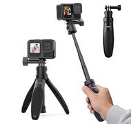 TELESIN° Mini Palo Selfie retráctil de liberación rápida para GoPro Hero Insta360 dji Osmo Accesorio de acción, trípode portátil Compacto para Selfie Stick para cámaras con Longitud Ajustable