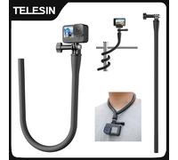 TELESIN Mini soporte de cámara de acción para Gopro Insta360 DJI Action Mini cámara pulpo trípode soporte de teléfono soporte de Clip montaje Flexible