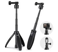 TELESIN° Mini trípode 2 en 1 para DJI Osmo Action 5 Pro/4 GoPro Hero 13/12/11 Insta360 iPhone Andorid, palo selfie portátil retráctil de viaje para disparar vlog, accesorios de cámara de acción