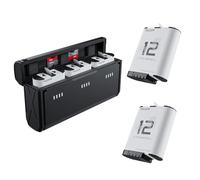 TELESIN Pack de 2 Baterías Enduro y Cargador de Batería de 3 Ranuras para Go Pro Hero 12 11 10 9, Batería Adecuada para Bajas Temperaturas, Cargador de Bolsillo, Carga Rápida, Accesorios