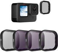 TELESIN Pack de 4 filtros de Lente CPL ND8 ND16 ND32 compatibles con GoPro Hero 9 Negro, Densidad Neutra y Lente polarizante Kit de Filtro Protector de Lente para Go Pro 9 Accesorios
