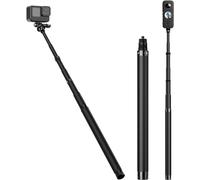 TELESIN Palo de extensión ajustable de fibra de carbono invisible de 1,16 m con tornillo de 1/4 pulgadas para cámara panorámica Insta 360 One X2 y One X3