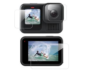 TELESIN° Paquete de 2 protectores de pantalla para Go Pro Hero 13 con protección de cámara, HD transparente, resistente a los arañazos, protector de pantalla para pantalla táctil, lente y pantalla