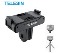TELESIN para DJI Action 3 4 5pro adaptador magnético de dos garras 1/4 rosca puerto Universal para DJI Action 5pro 4 3 accesorios de cámara