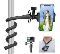 TELESIN Poste de extensión flexible para selfies para teléfonos GoPro Insta360 (poste con clip de teléfono + soporte de 1/4 + adaptador GoPro