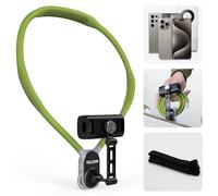 TELESIN° POV/Vlog Soporte Cuello Telefono con Clip, Manos Libres Teléfono Cuello Soporte w Pecho Correa Cuello Selfie Monte Grabación de Vídeo para iPhone Samsung Pixel y Todos los Teléfono (Verde)