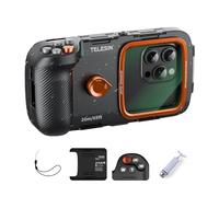 TELESIN Snorkeling Submarino Buceo Funda Impermeable para Teléfono, Universal Submarino Foto y Vídeo Carcasa de Buceo & Empuñadura para iPhone/Samsung Galaxy y la Mayoría de los Teléfonos (Negro)