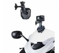 TELESIN Soporte de Aluminio para Parabrisas de Moto con Abrazadera Clip Compatible con Hero 13 12 11 10 9 Insta360 X5 X4 X3 Ace Pro Osmo Action 6 5 Pro 4 3 2 Accesorios para Motos y cámaras de acción