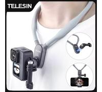 TELESIN soporte de silicona para cuello para GoPro Hero 13 12 11 10 9 8 Insta360 DJI Osmo Action Smartphone accesorios de acción magnética