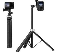 TELESIN Soporte de trípode de palo selfie 360 para GoPro, con soporte de bola de extensión monopié para Go Pro Max Hero 12 11 10 9 8 Insta360 X3 GO 3 Ace Pro DJI Action 3 4 Pocket 2 3 Accesorios de