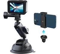 TELESIN Soporte de Ventosa de aleación de Aluminio para Coche con Clip para teléfono móvil Adecuado para Gopro Hero Series dji OSMO Insta360 Accesorios para cámara de acción para teléfono móvil