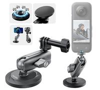 TELESIN° Soporte Magnético para Coche Compatible con GoPro Hero 13 12 11 10 9 dji Osmo Action 5 Pro 4 3 Insta360 X5 X4, Rotación de 360° y Extensión de Brazo Mágico de Metal, Acción cámara Accesorios