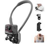 TELESIN° Soporte Magnético para Cuello de Liberación Rápida, Soporte para dji Osmo Action GoPro Hero Insta360 con Correa para el Pecho, Acción Cámara Accesorios con Clip para Teléfono y Adaptador 1/4