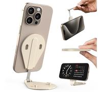 TELESIN° Soporte magnético para teléfono, soporte portátil 4 en 1 para teléfono, soporte de trípode delgado de aluminio giratorio de 300°, soporte de teléfono plegable para escritorio, vlog