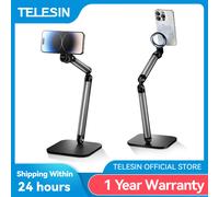 TELESIN soporte magnético Universal de liberación rápida para teléfono móvil soporte de teléfono de aleación de aluminio para Iphone HUAWEI XIAOMI SAMSUNG Desk stand