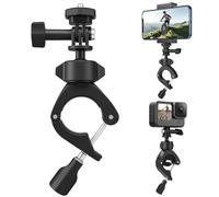 TELESIN Soporte Manillar 360° para Cámara de Acción y Smartphone, Bicicleta | Para GoPro Hero 13-5/Max, Insta360 X5/X4, DJI Action/Pocket y smartphone, ajustable para manillar y tubo