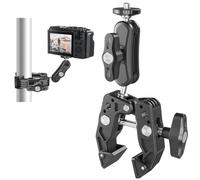 TELESIN Soporte Super Clamp para Monitor Cámara Manillar Bicicleta con Rótula 360 Brazo Mágico con Adaptador de Extensión de Puerto 1/4" 3/8" para GoPro Insta360 dji Osmo Canon Nikon Cámara de Acción
