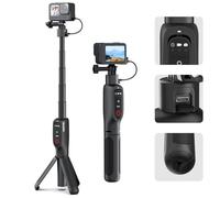 TELESIN° Trípode con soporte para selfies con extensión recargable, batería de 5000 mAh, trípode con control remoto para GoPro Max Hero 13 12 11 10 9, trípode con batería de gran capacidad para Go Pro