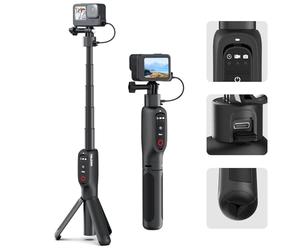TELESIN° Trípode con soporte para selfies recargable, batería de 5000 mAh, para GoPro Max Hero 13 12 11 10 9
