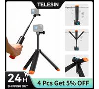 TELESIN-trípode flotante para palo de Selfie, para GoPro Hero13 12 11 10 9 8 7 DJI OSMO Action 5 Pro 4 3 Insta360, mango impermeable Selfie Stick Tripod