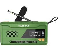 TELESTAR Top NR 5 - Radio de Emergencia (Radio Compacto con manivela, batería de 4.000 mAh, Panel Solar, función powerbank, Linterna) - Verde