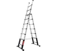 Telesteps - Escalera telescópica de 3 m Fabricada en Suecia, Profundidad de Marcha 80 mm, Altura de Trabajo 3,8 m, Altura Cerrada, 0,8 m, Ancho 0,75 m, Peso 19,2 cm