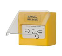 TELETEK SensoMAG-MRB50 Pulsador manual disparo extinción, para la activación de la extinción. Color amarillo